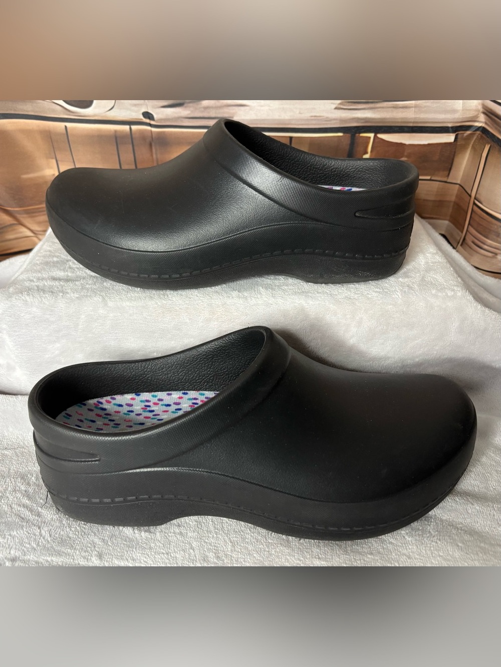 Dansko Kaci Black Molded Slip Resistant Nursing Clogs Women's 38 US 7.5-8 - Picture 2 of 16